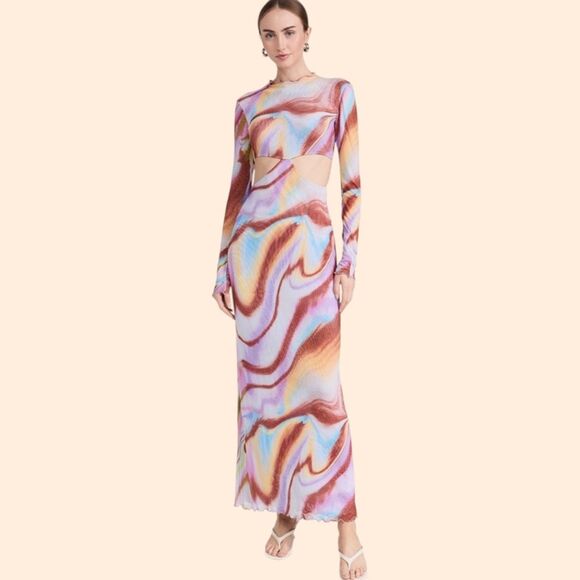 RESA Audrey Cutout Maxi Dress Marble - Picture 1 of 7